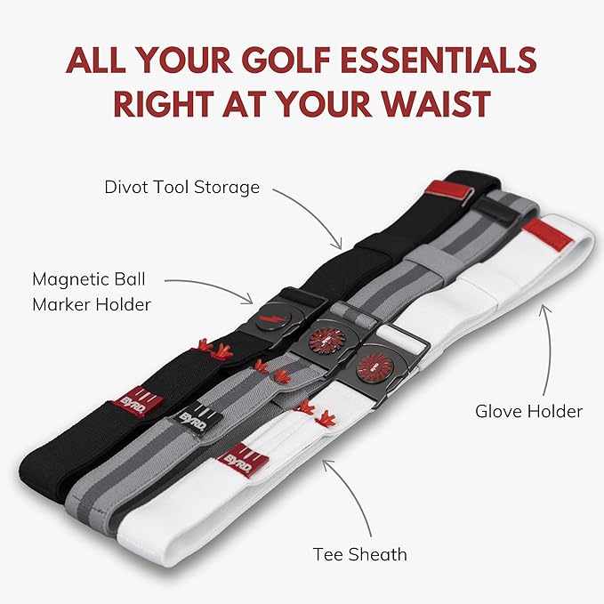 THE BYRD GOLF BELT ✶ Grey Stripe