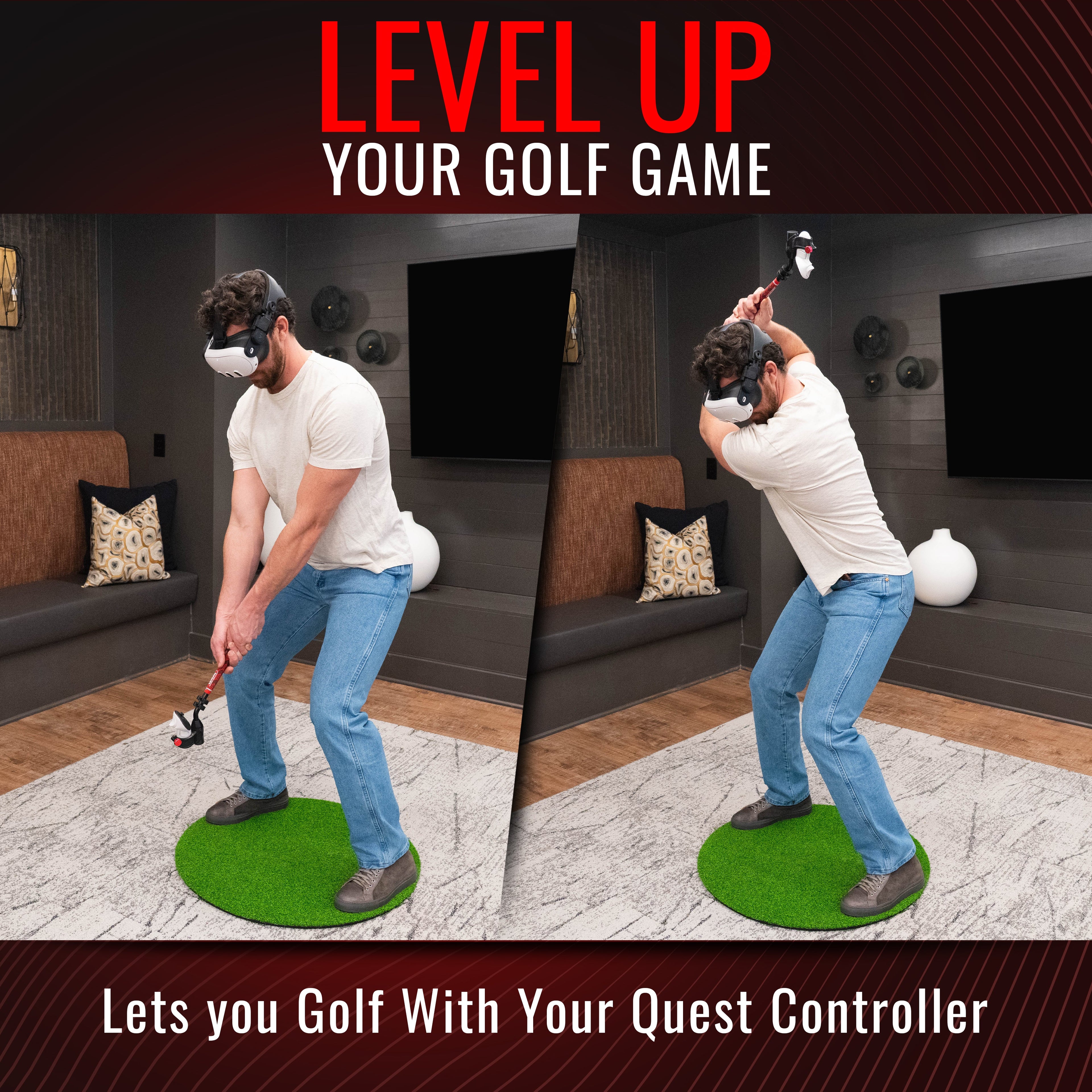 DriVR Ace - VR Golf Club Handle Accessory - Compatible with Quest 3/3s and Pro