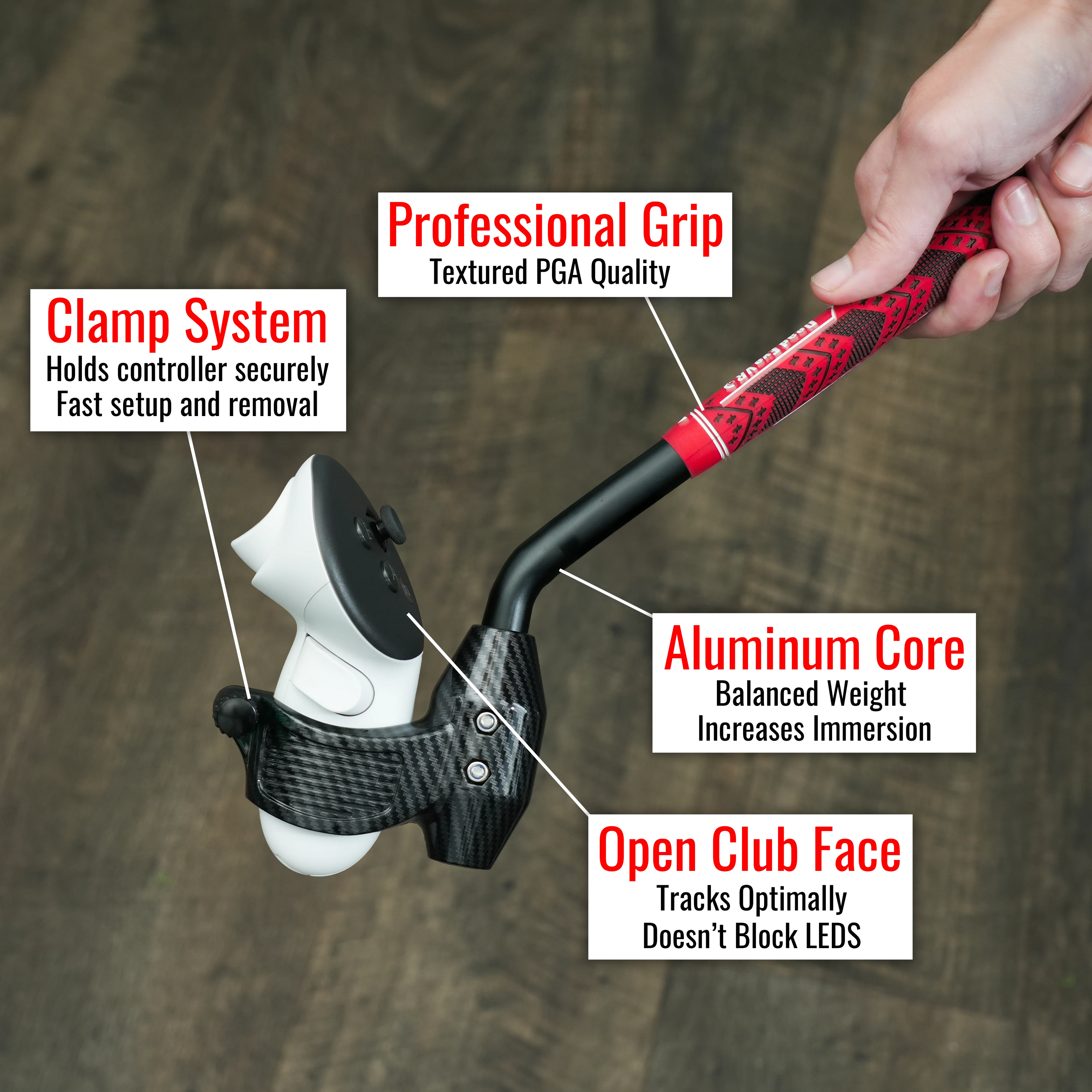 DriVR Ace - VR Golf Club Handle Accessory - Compatible with Quest 3/3s and Pro