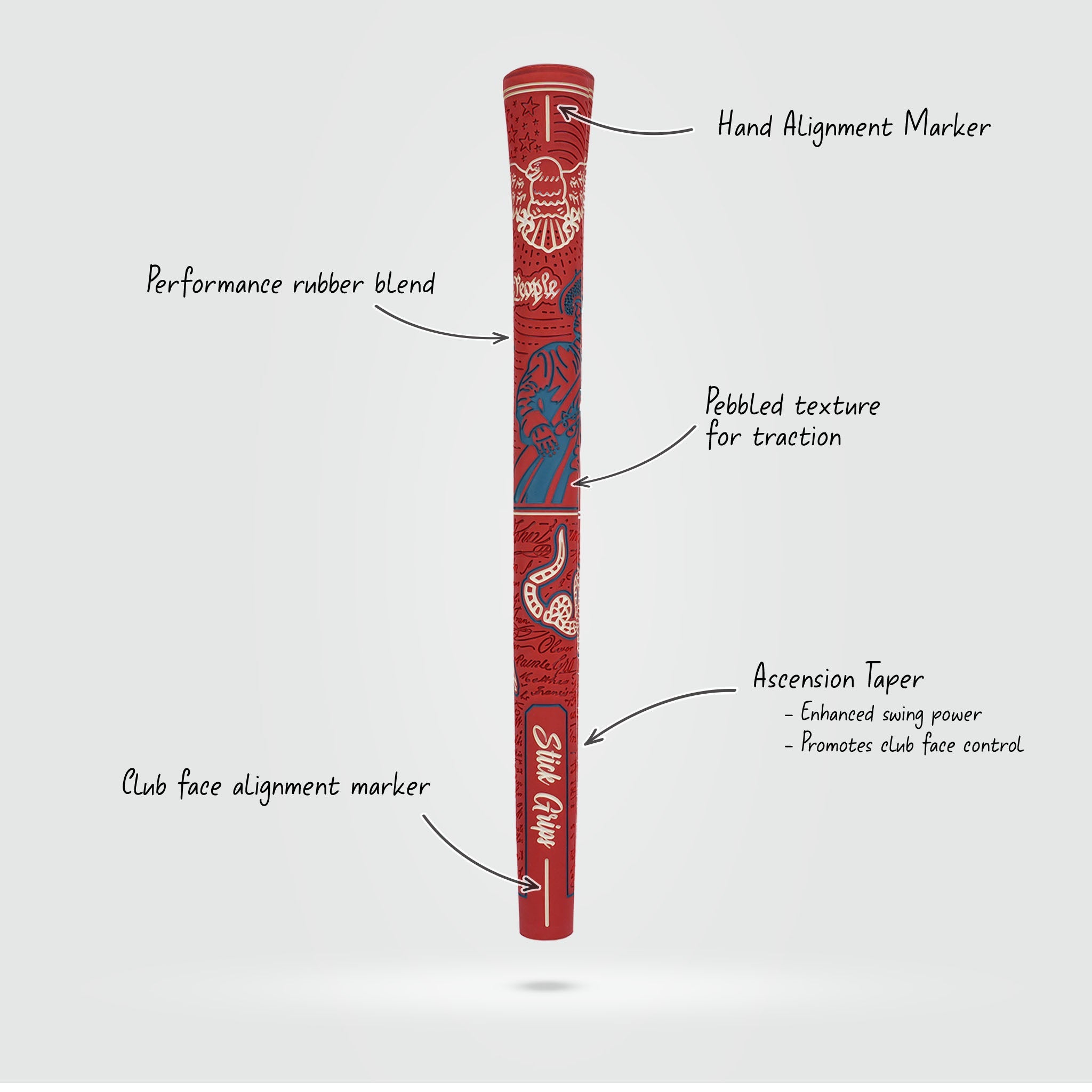 Stick Grips Golf Patriot Golf Grip (Red)